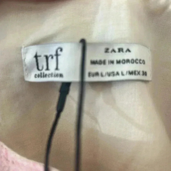 Zara pink striped linen ruffle blouse Size large - Picture 5 of 9